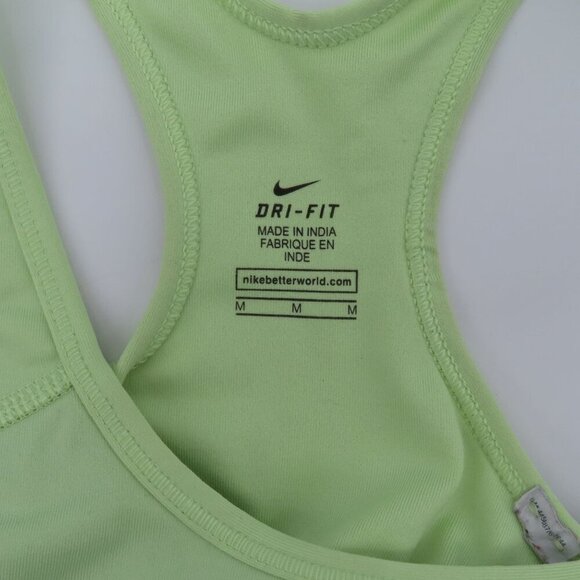 Nike Women Medium Green Gray Logo Racerback Sports Bra Wireless No Wire Athletic - Picture 7 of 11